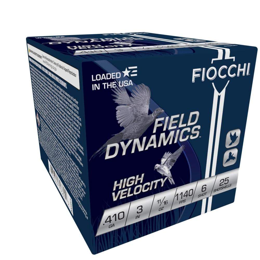 Fiocchi High-Velocity Hunting Load .410 ga 3" MAX 11/16 oz #6 1140 fps 25/rd